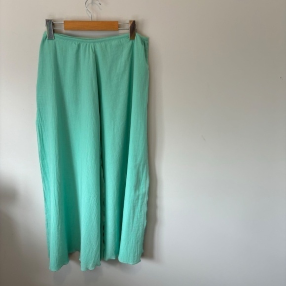 Linda Lundstrom Women's Vintage Mint Green Flowy Layered Maxi Skirt, SZ 12 - Picture 3 of 8